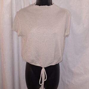 Paper Crane Beige Textured Knit Top